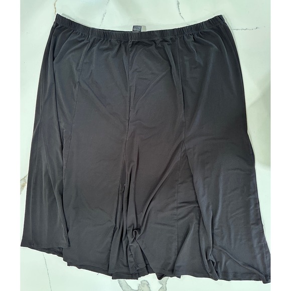 Notations Woman 3X Black A Line Midi Skirt Plus Size Elastic Waist - Picture 1 of 4